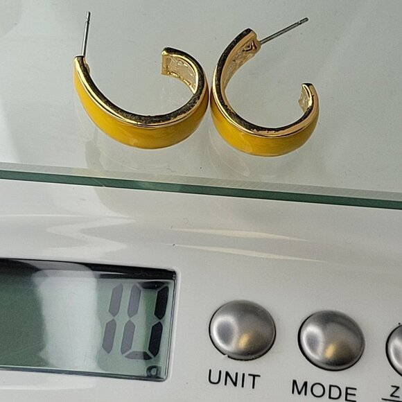 Yellow Cuff Hoop Earrings - Picture 5 of 6